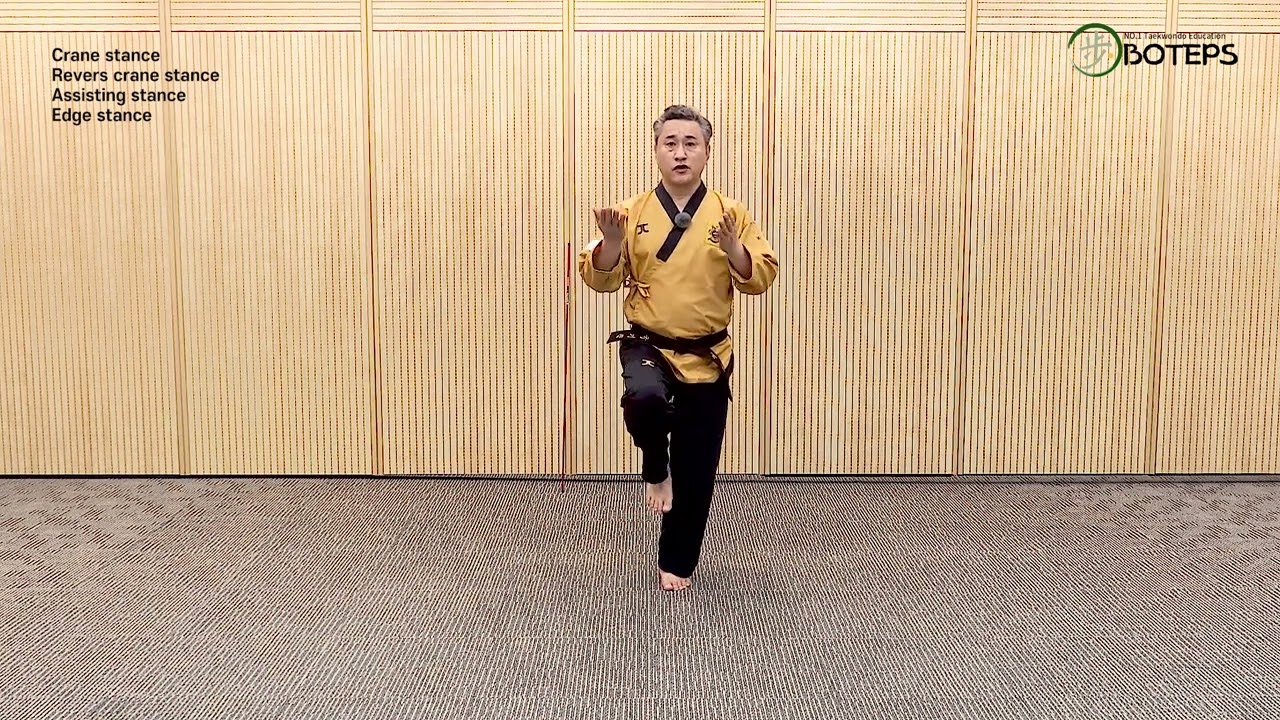 18강. 학다리서기/오금서기/곁다리서기 (Crane stance/Reverse crane stance/Side leg stance) -태권도 기본동작(Taekwondo Basic)
