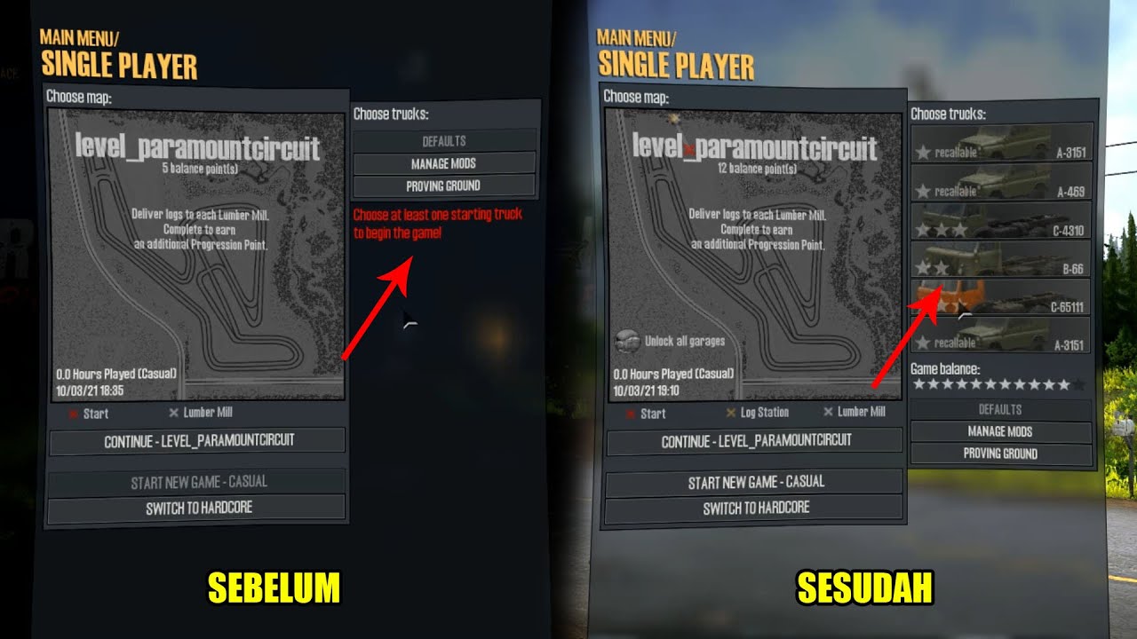 Cara Mengatasi Maps Yang Tidak Bisa Pilih Mobil di Game Mudrunner