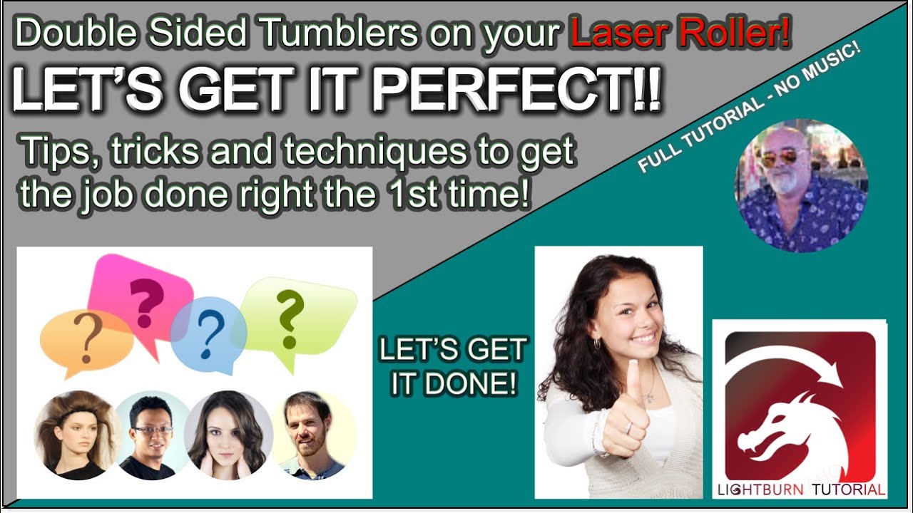 👌The ULTIMATE guide for setting up a double sided tumbler in Lightburn with your hobby laser!