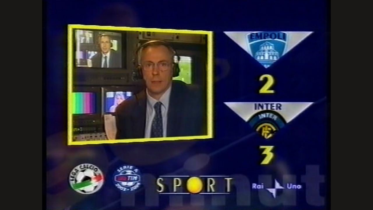 2003-04 (34^ - 16-05-2004) Empoli-INTER 2-3 [Lucchini,Adriano,Recoba,Adriano,Rocchi] 90°Minuto Rai1