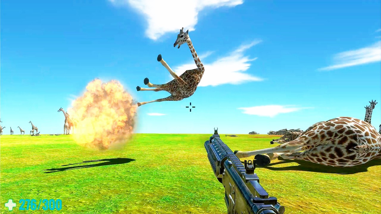 Can I Survive from  Giraffe ? 😱 | ARBS Simulator Battle  10 minotaur vs 10 dinosaur battle fight