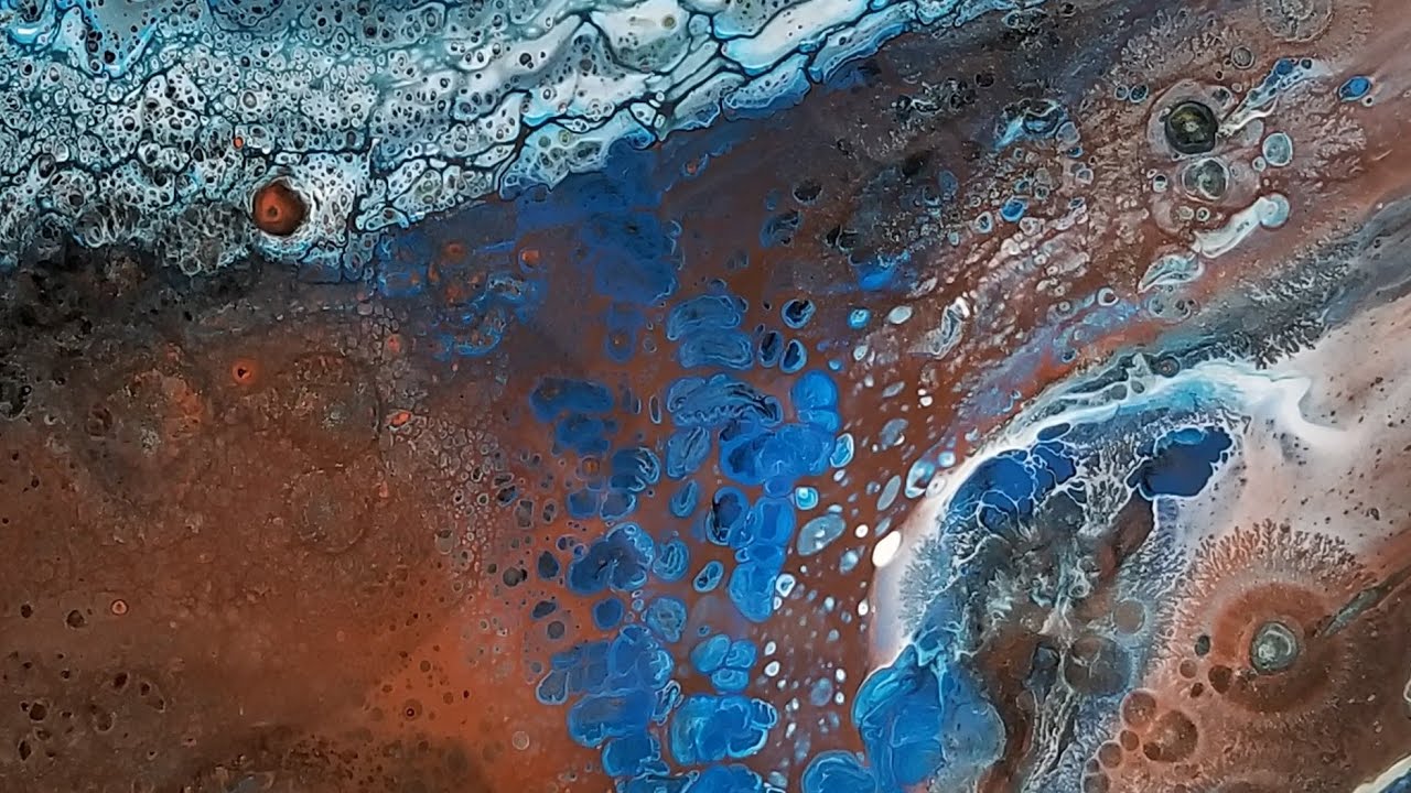 An Experiment With An Acrylic Pour & Alcohol With Mica Powder