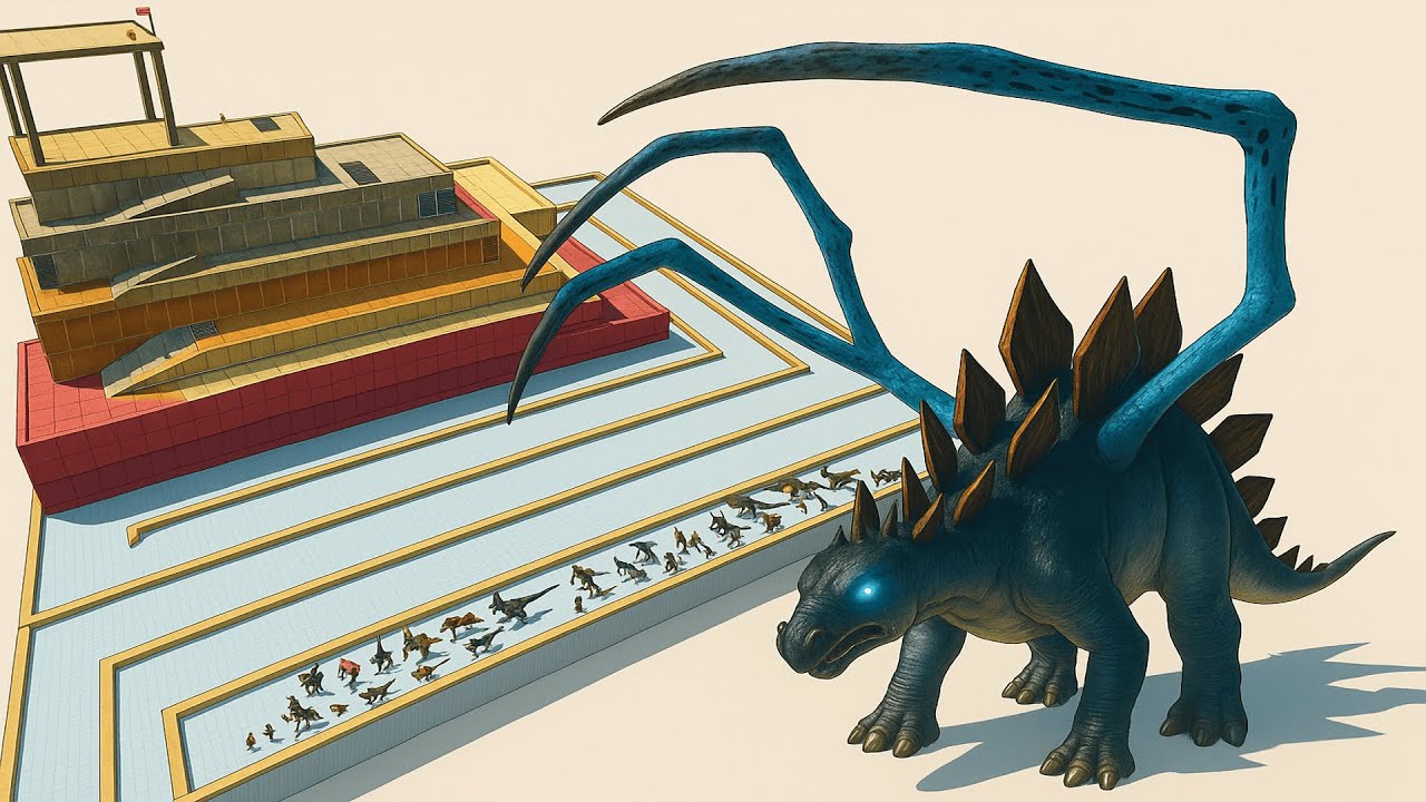 ESCAPE FROM ALIEN STEGOSAURUS - ARBS- Animal Revolt Battle Simulator