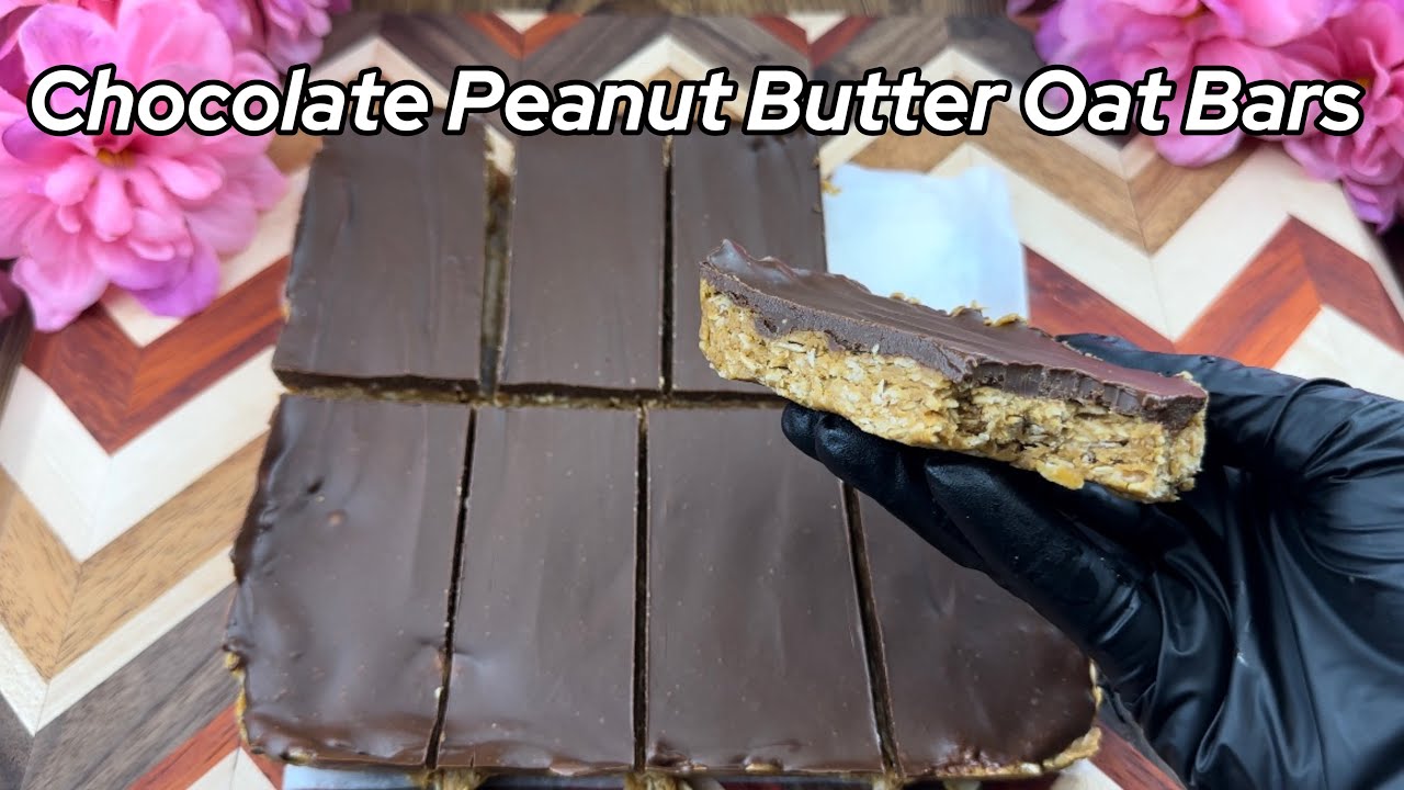 Healthy No-Bake Chocolate Peanut Butter Oat Bars | Refined Sugar-Free, Gluten-Free Dessert