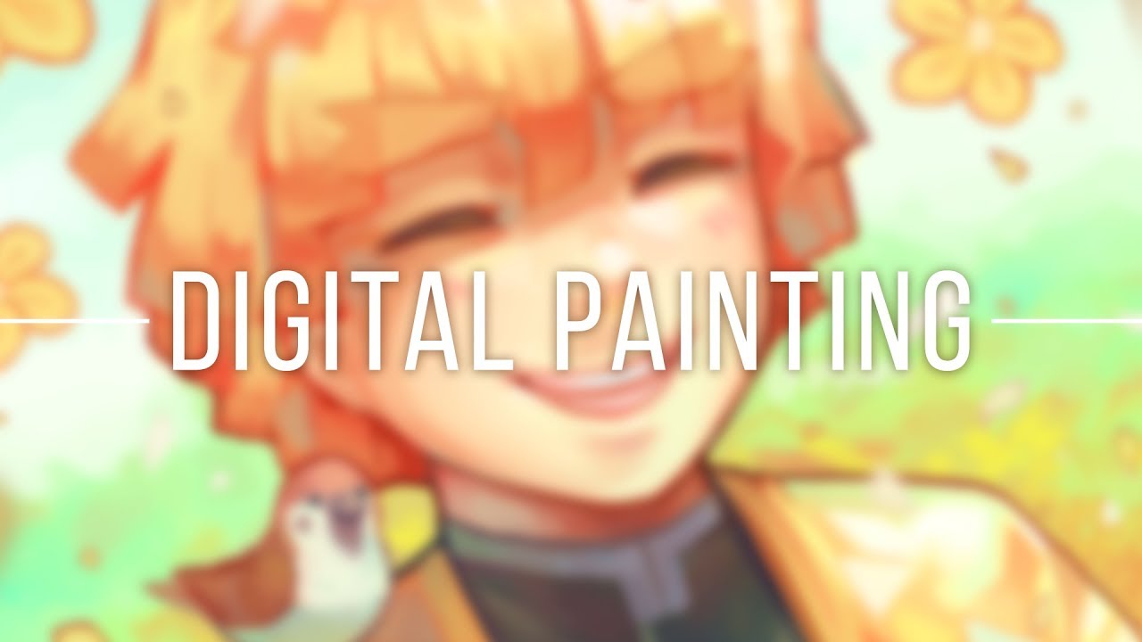 digital painting - demon slayer zenitsu