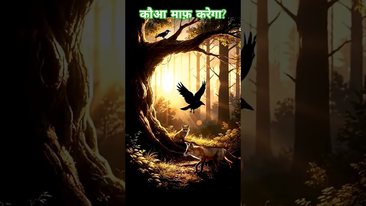 माफ़ी की सीख | Hindi Moral Story | Crow and Fox | Heart Touching Kahani #shorts #ytshorts #asmr