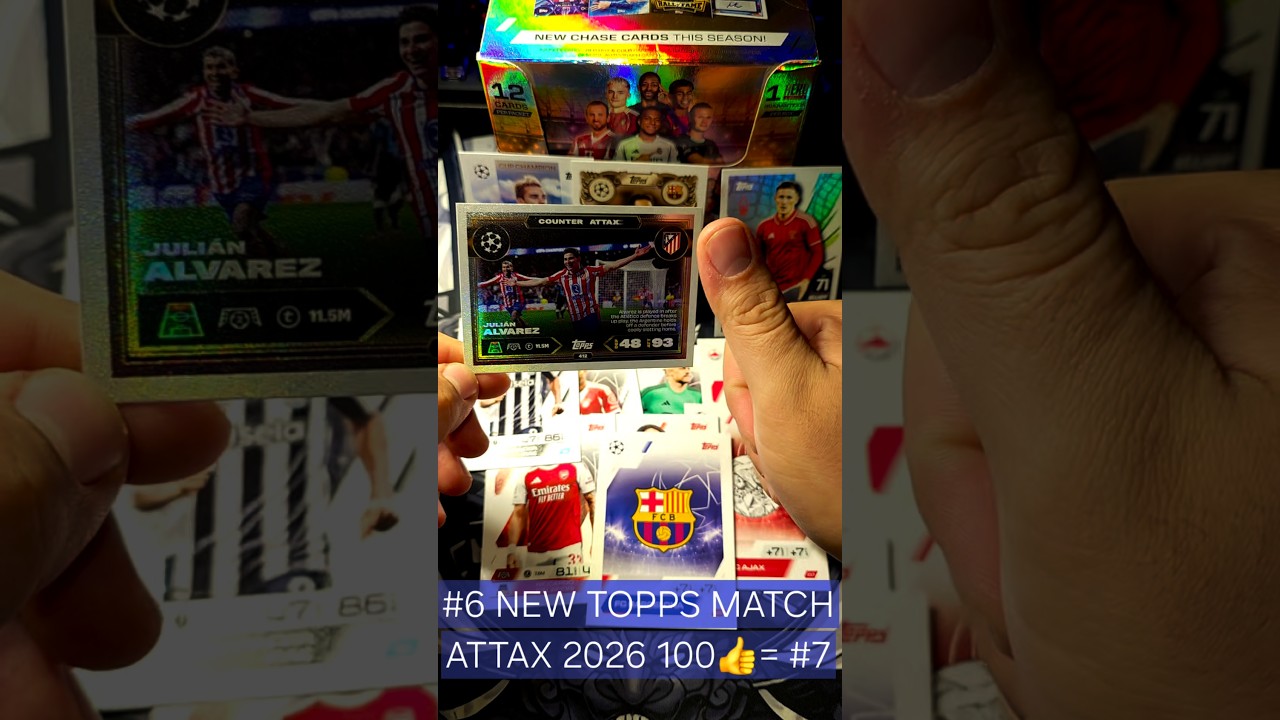 #6 ХУЛИАН АЛЬВАРЕС TOPPS MATCH ATTAX 2026! ФУТБОЛЬНЫЕ КАРТОЧКИ #matchattax #topps #packopening #2026