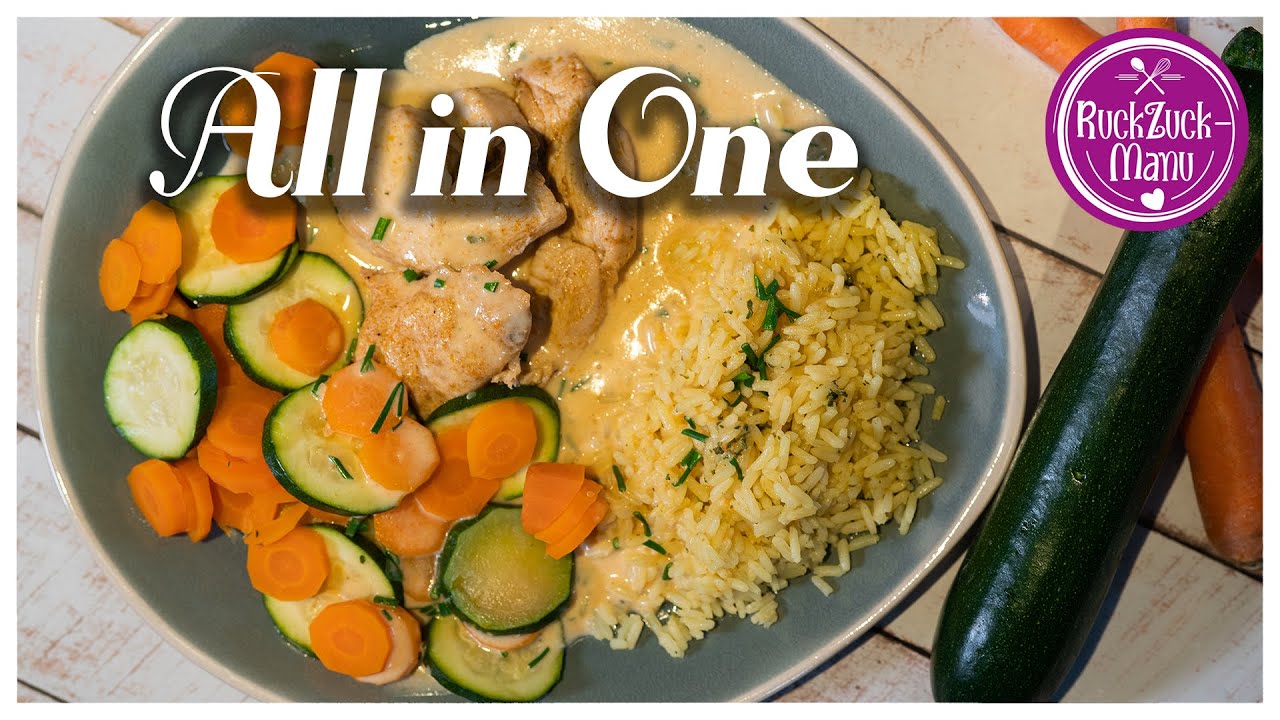 All in One - Hähnchenfilet mit Reis, Zucchini & Karotten - Thermomix® TM5/TM6