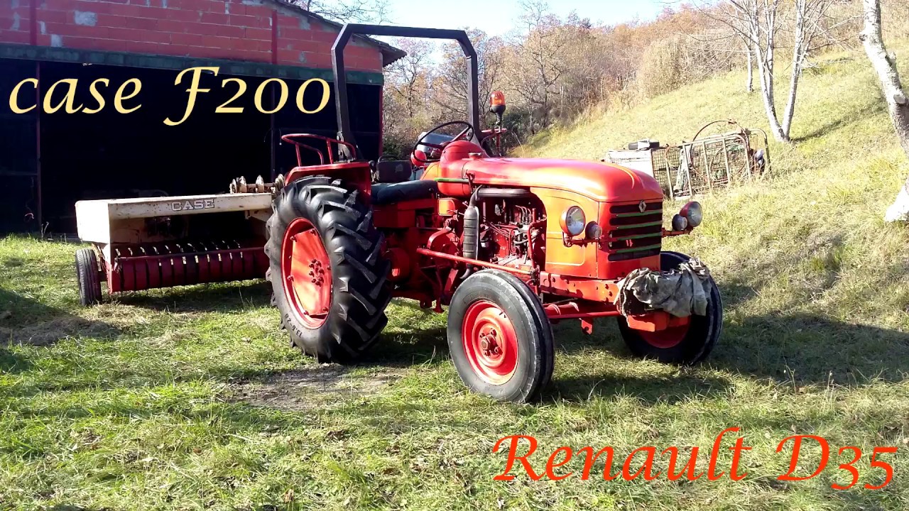 Renault D35 et presse Case F200 (démarrage)