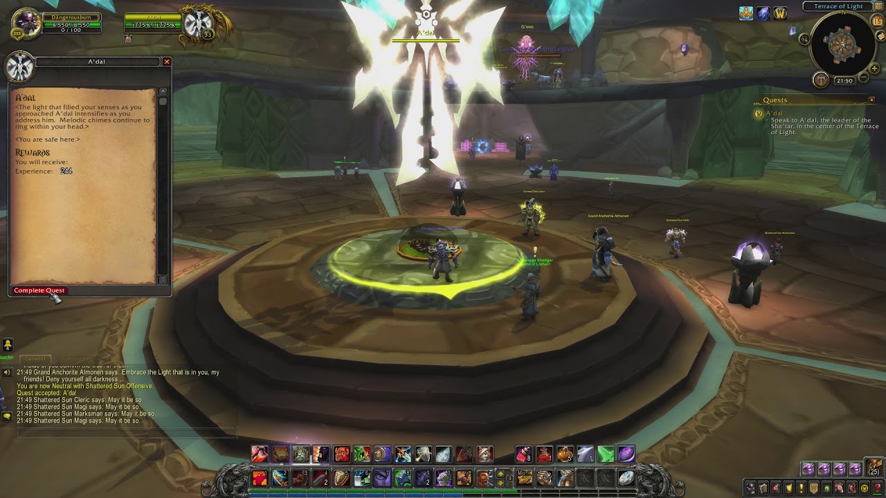 World of Warcraft: A'dal - Quest ID 10210 (Gameplay/Walkthrough)