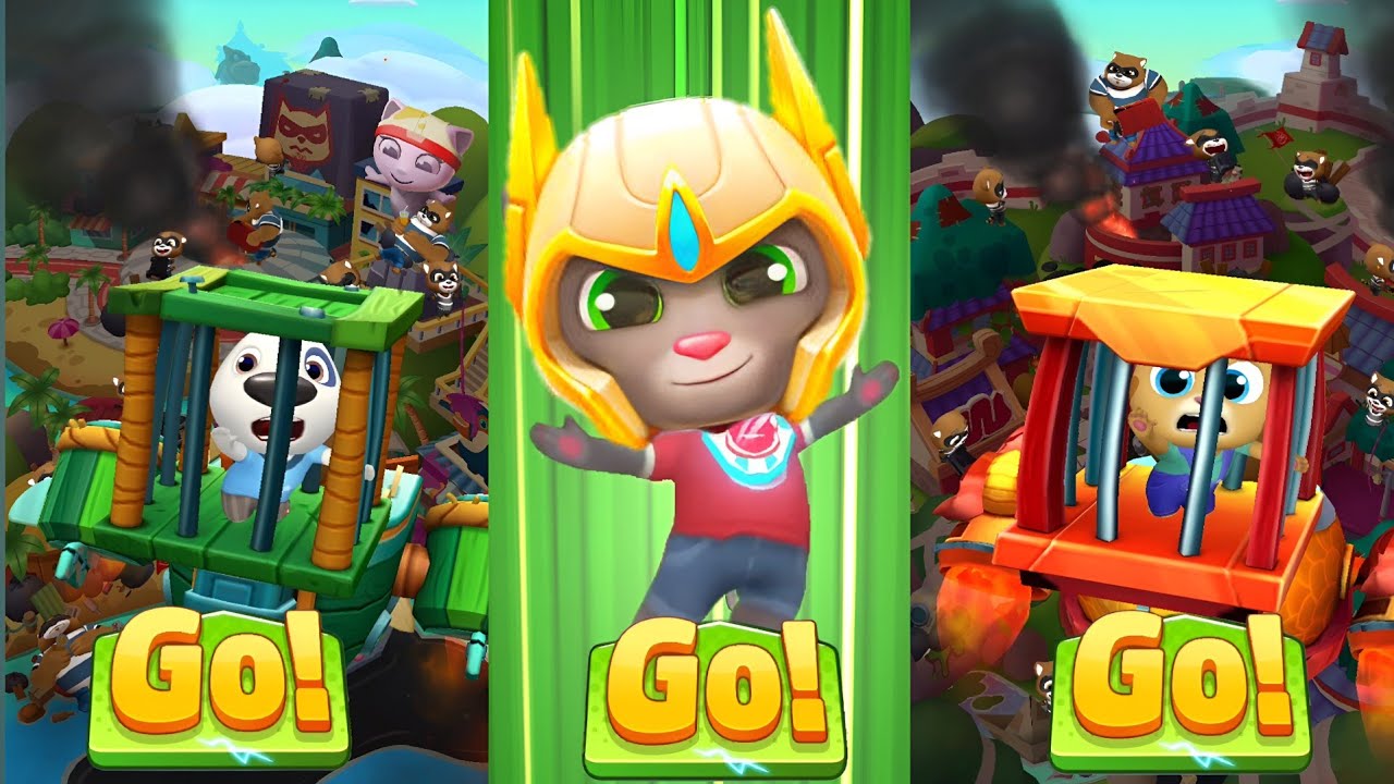 Talking Tom Hero Dash - Bosses Unveil New Special Events Vs Heroes Fight For All Platinum Suit - Tom