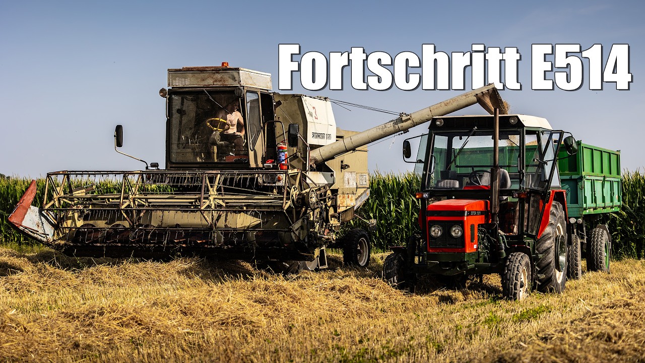 Fortschritt E514 mlátenie z pohľadu obsluhy POV/Gopro