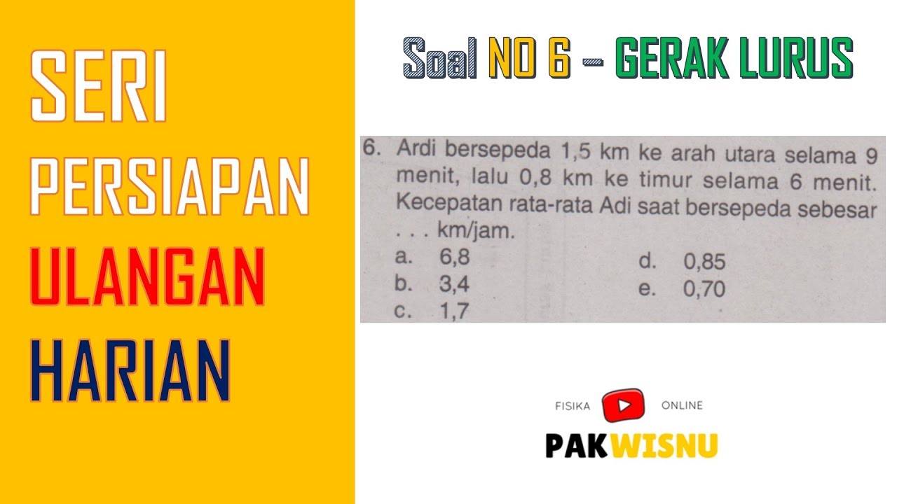 GERAK LURUS (Bahas Soal NO 6) Persiapan Ulangan Harian Fisika SMA 10 - Pak wisnu Fisika Online