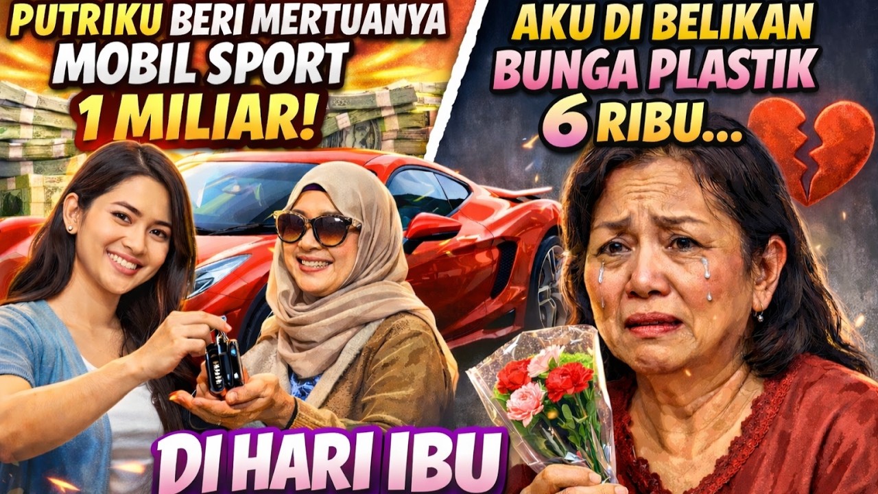 DI HARI IBU, PUTRIKU BERI MERTUANYA MOBIL SPORT  1 MILIAR, AKU DI BELIKAN BUNGA PLASTIK 3RIBU