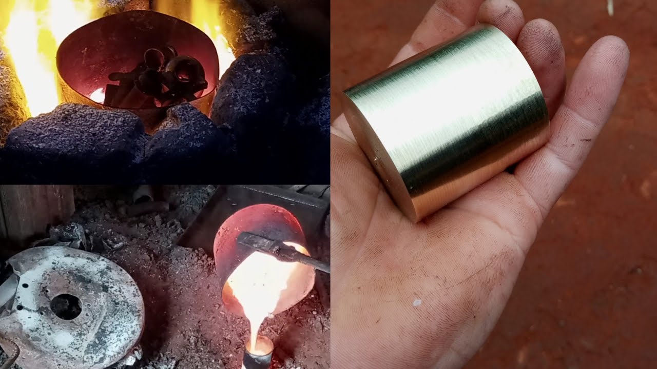 Como derreter bronze em uma forja a carvão(FORNO A CARVÃO)