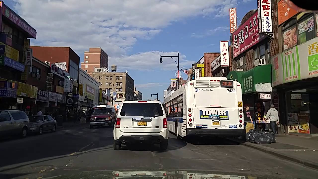 Driving by Flushing in Queens,New York