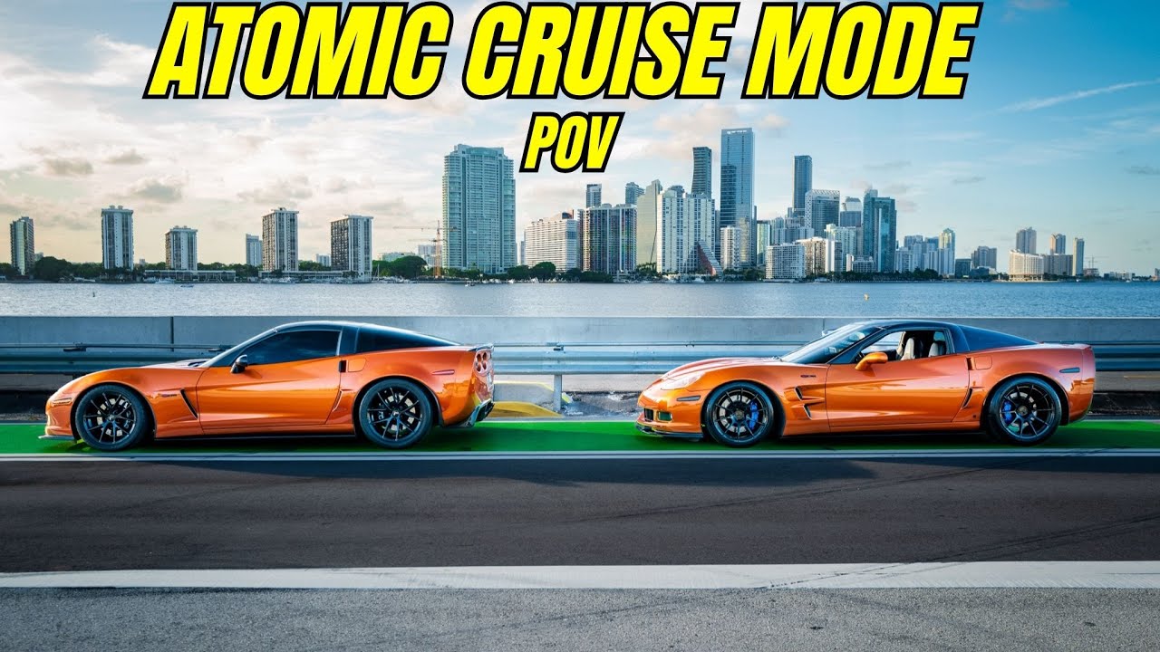 CORVETTE SUNSET DRIVE – TWIN ATOMIC ORANGE Z06s POV