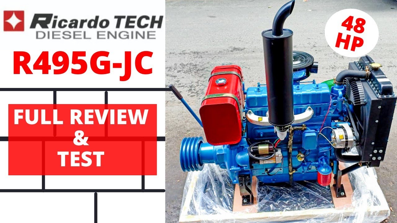 Unboxing Review Ricardo TECH Diesel Engine R495G-JC 48HP with PTO Electric Starter & TEST !!!