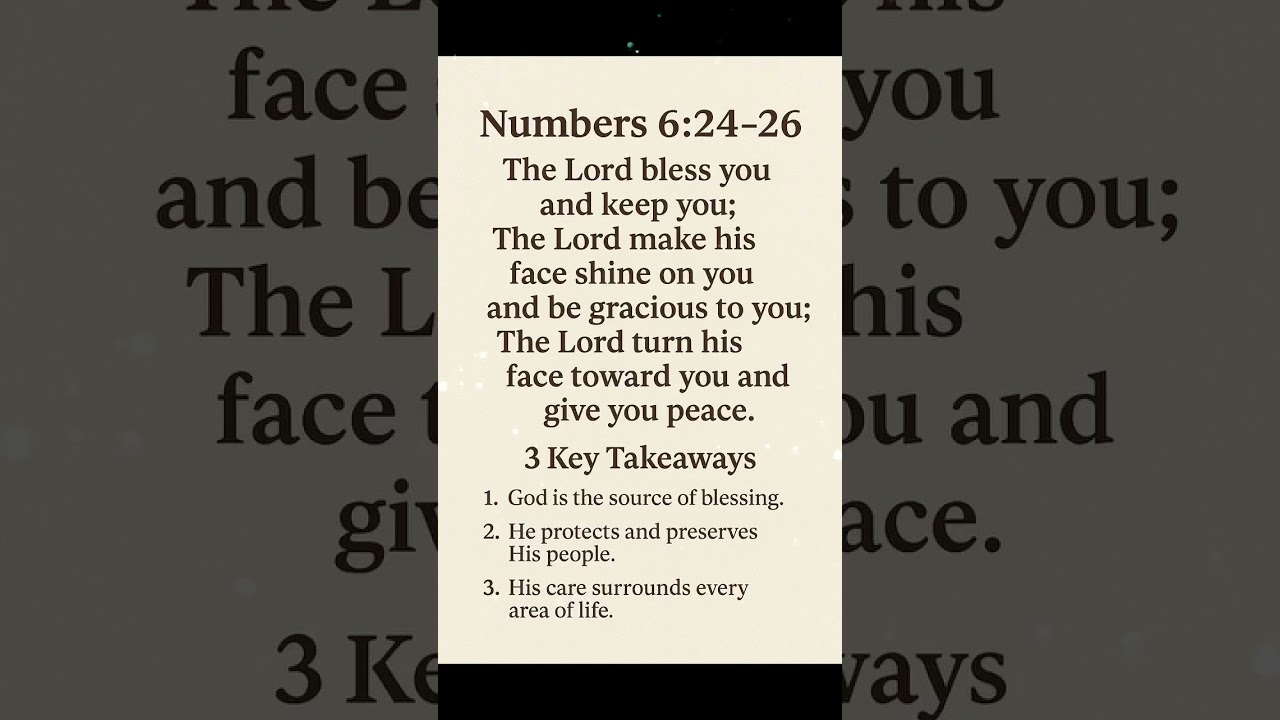 Numbers 6:24&ndash;26 🙏 The Priestly Blessing | God&rsquo;s Protection, Grace & Peace ✨ #bibleverse #christian