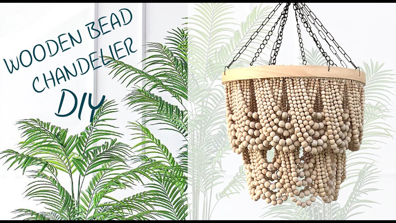 WOOD BEAD CHANDELIER / ARA&Ntilde;A DE CUENTAS DE MADERA / AHŞAP BONCUK AVİZE / BEAD CHANDELIER / BOHO HOME