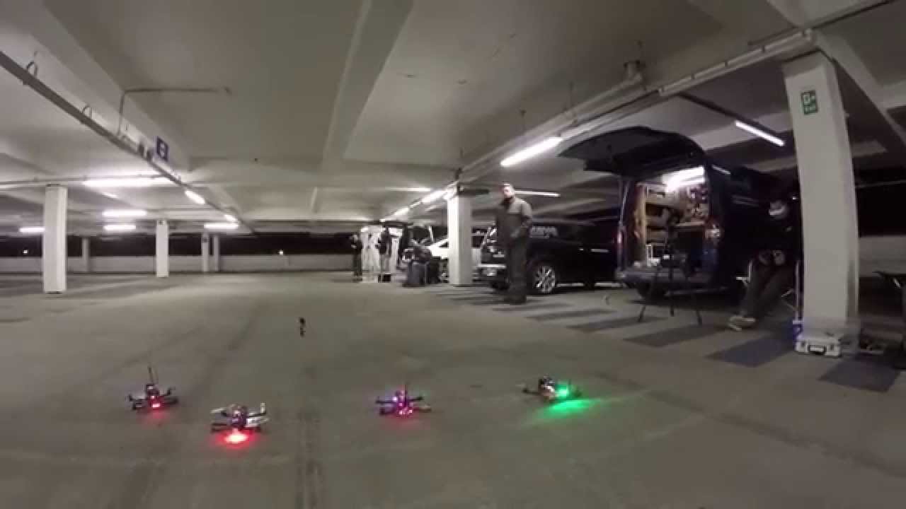 FPV RACING - 250 FPV Quadcopter racing in a carpark. BRING OUT THE DRONES!!