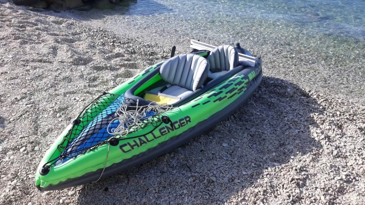 DIY intex kayak challenger K2 electric trolley motor 55lbs