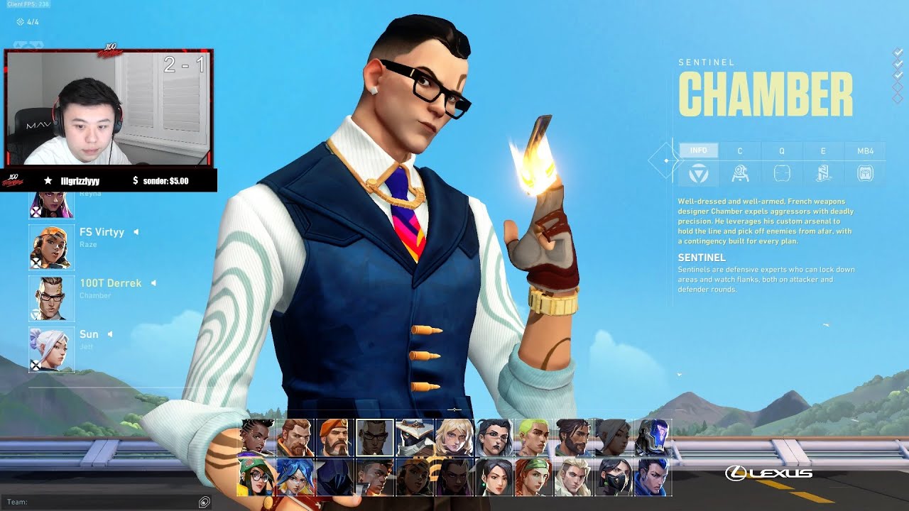 LOTUS! 100T DERREK CHAMBER VALORANT RANKED GAMEPLAY [Full Match VOD]