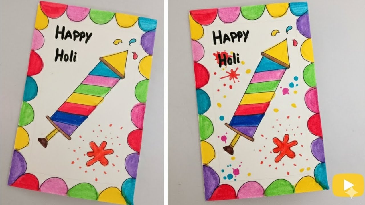 💥 Holi Greeting Card | DIY Pichkari Card | Festive Handmade Craft | #Holi2026