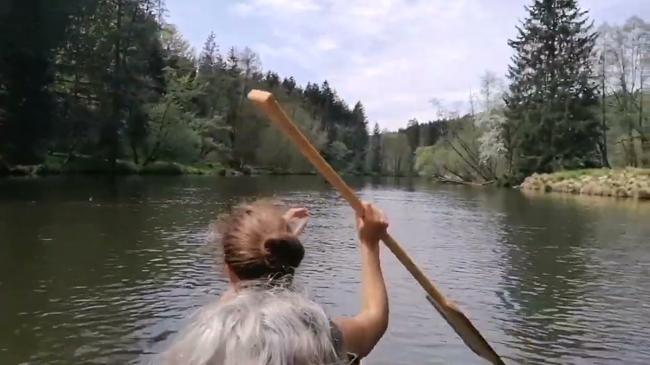 Kanufahrt in Bayerisch Kanada auf dem Fluss 