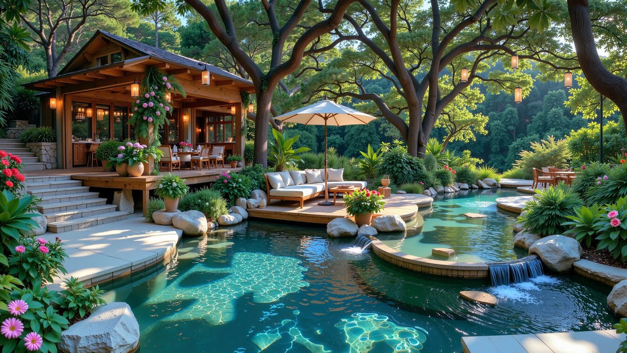 Forest Cafe Jazz Melodies | Garden Jazz Flow With Nature Sounds For Positive Mood, Study & Work