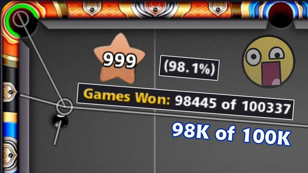 Games Won 98K of 100K 🤯 Win Rate 98.1% - Level 999 Mumbai 8 ball pool