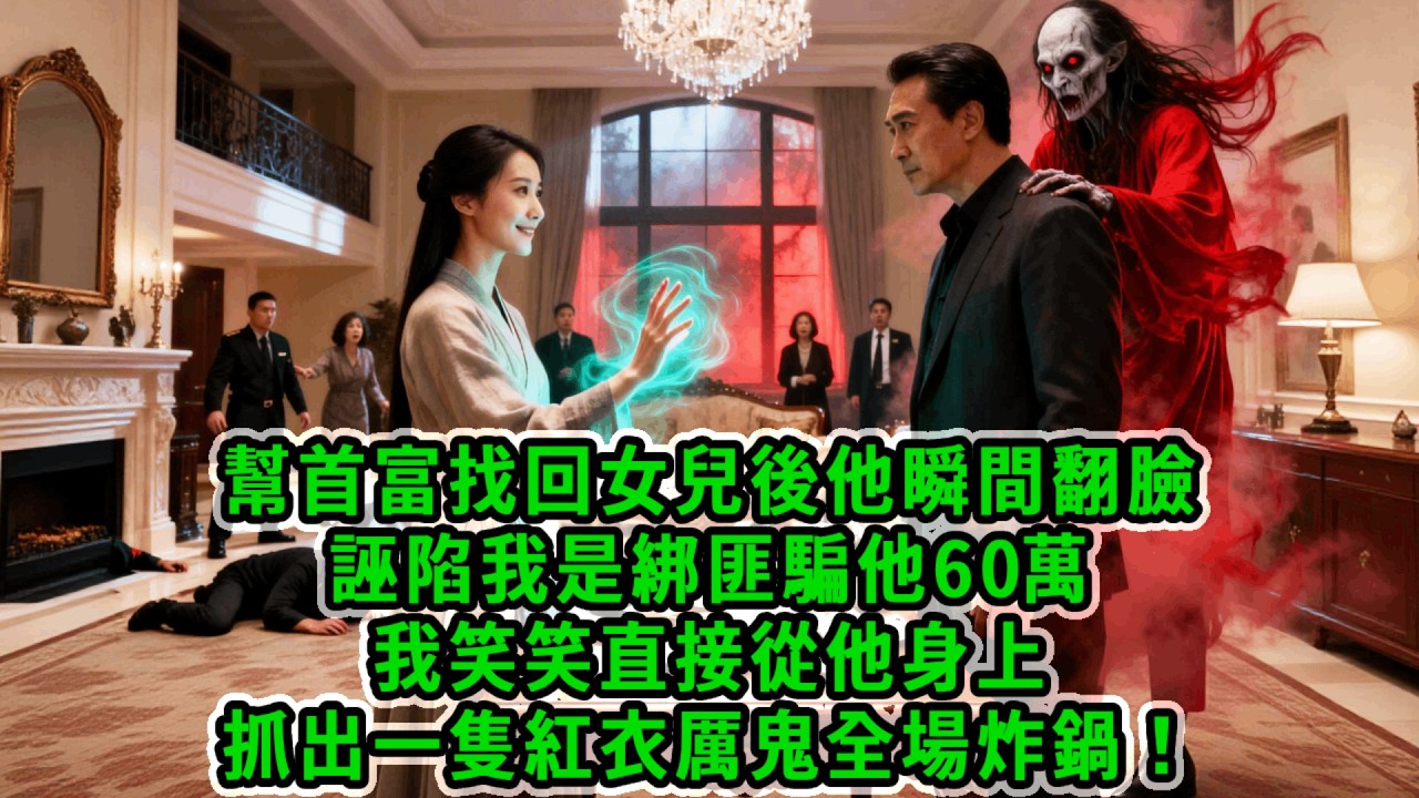 首富女兒外出考古3年音訊全無，他找到我這風水神算出手救人，卻在我找出人後瞬間翻臉，誣陷我是綁匪騙他60萬，我笑笑直接從他身上，抓出一隻紅衣厲鬼全場炸鍋！#風起雲湧 #爽文