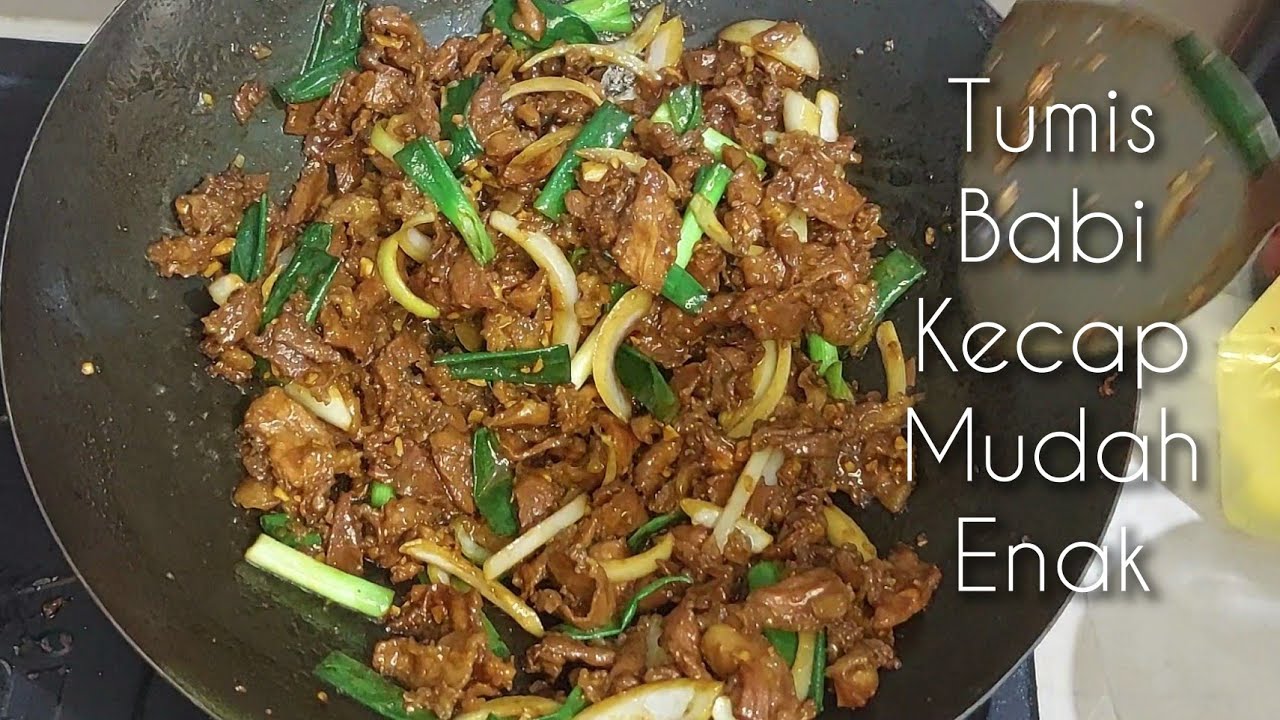 Resep Babi Kecap Enak, Cukup Ditumis Sat Set Jadi ~ Pork Stir Fry Chinese Recipe | Nael Onion