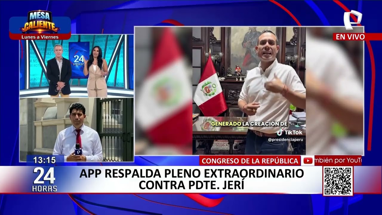 24Horas VIVO | Van 69 firmas para convocar pleno extraordinario contra Jerí