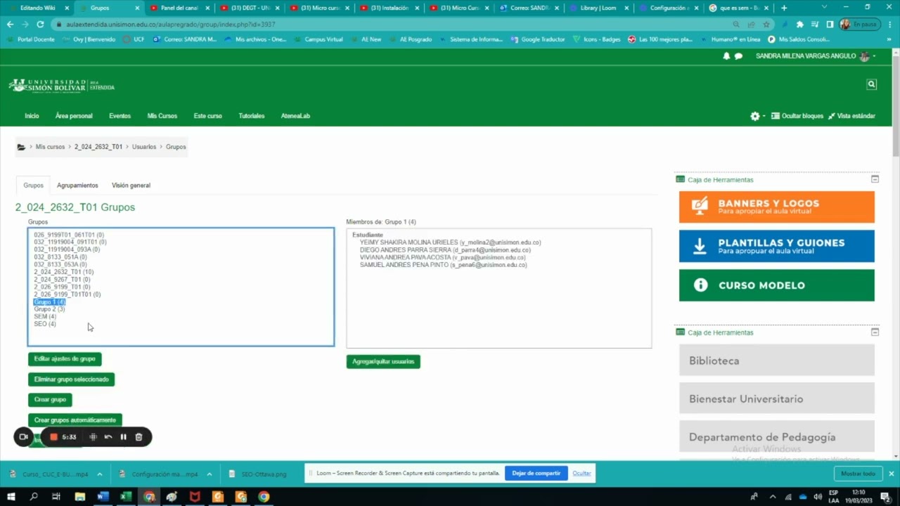 Creación de Agrupamientos en Moodle