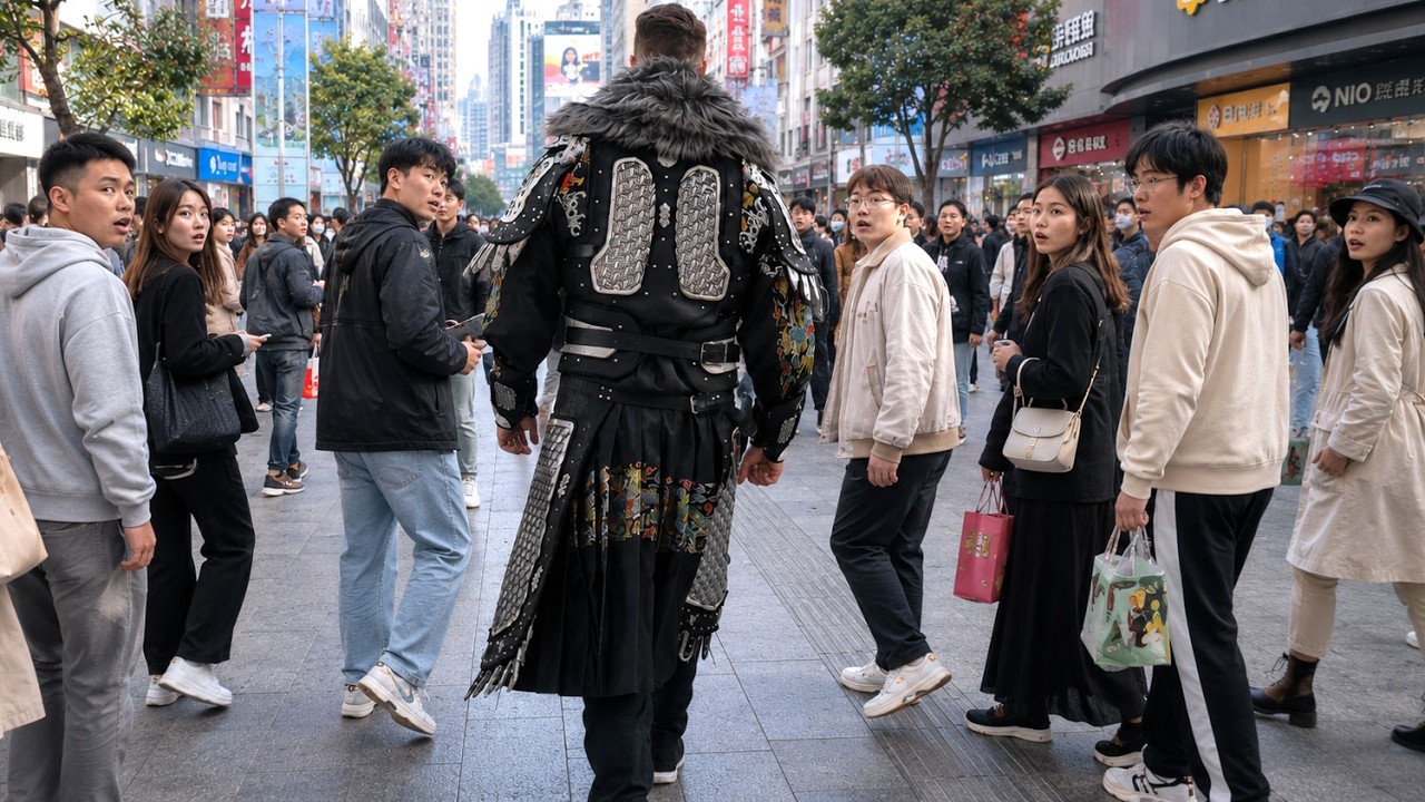 WOW! Handsome German Stuns the Public in Asian Clothing! Street Reactions ❤️