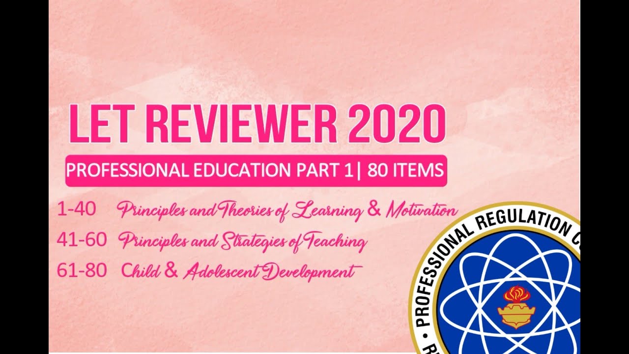 LET Reviewer 2020| Prof Ed
