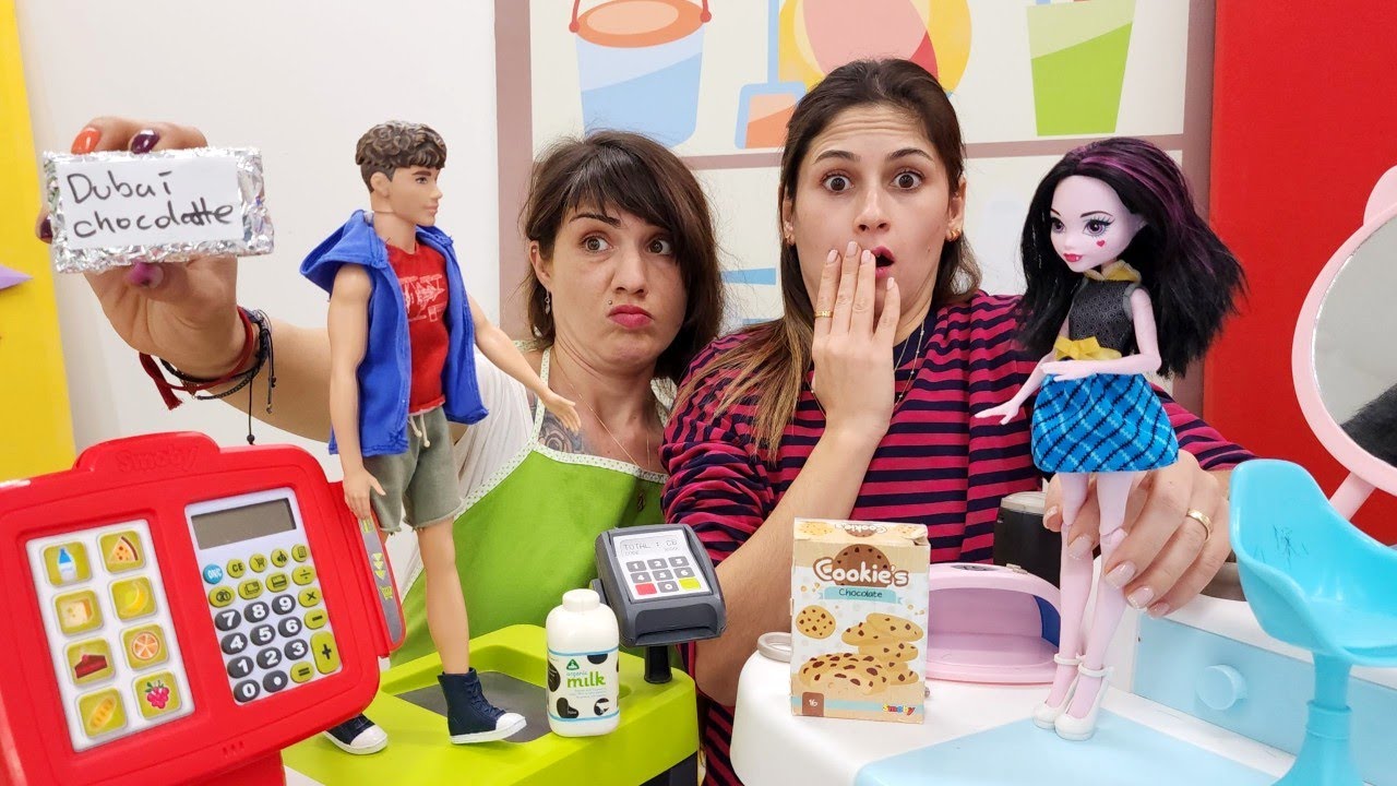 Ayşe ve Ümit ile market oyunu - Olamaaaz! Ümit'in marketinde Dubai çikolatası  için kavga oluyor