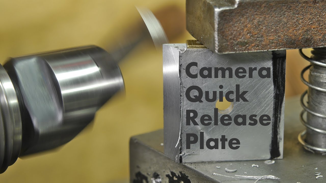Making a camera quick release plate on the lathe