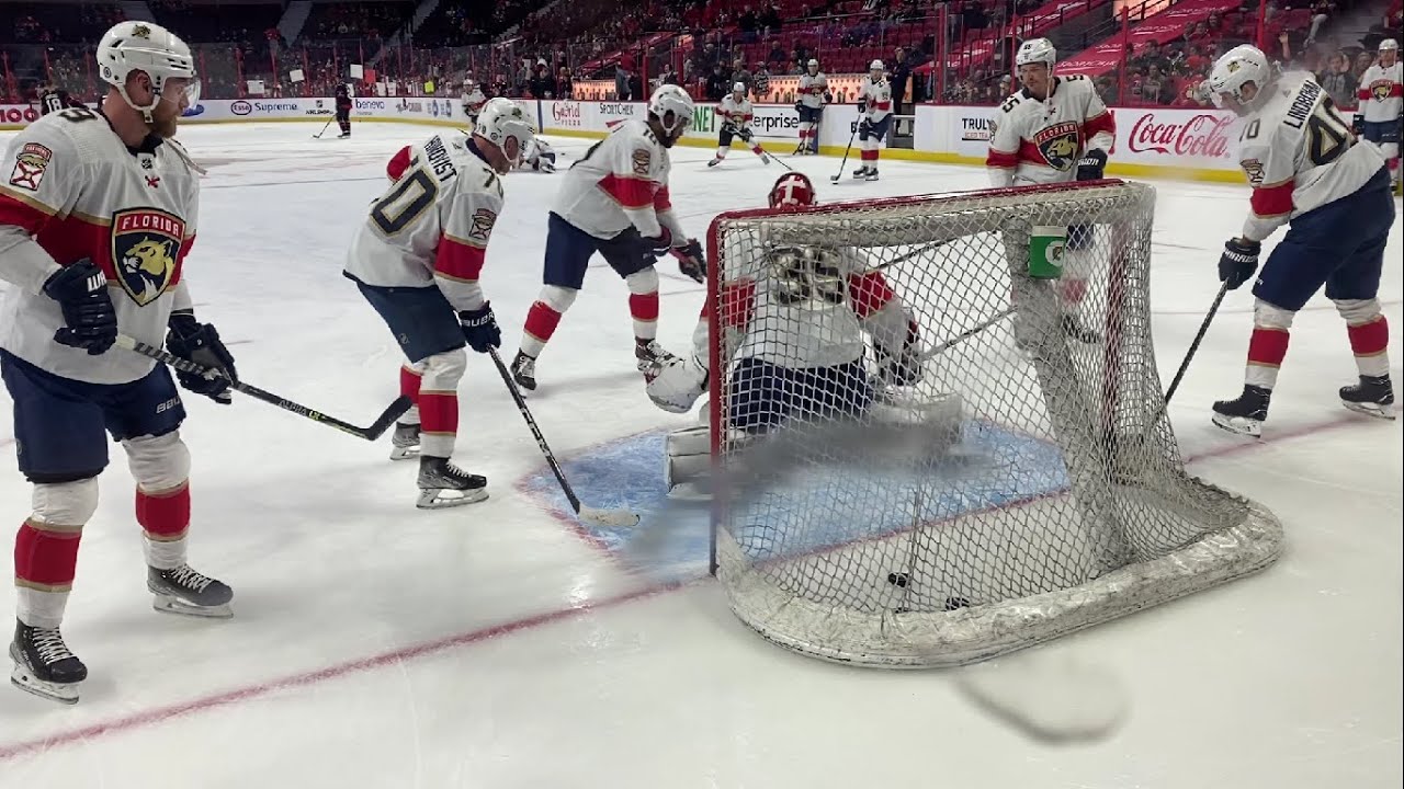 Panthers@Senators pre-game warm up