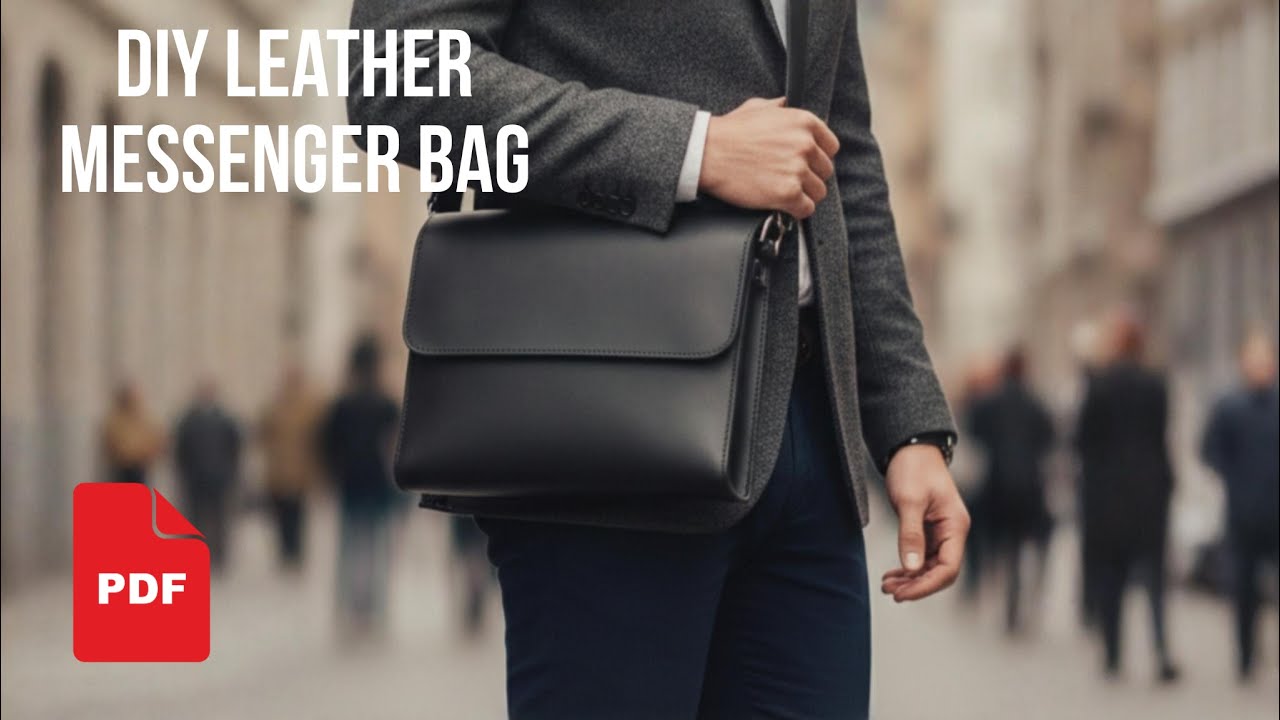 I created a stylish leather messenger bag. PDF bag pattern. #messengerbag #leatherbag