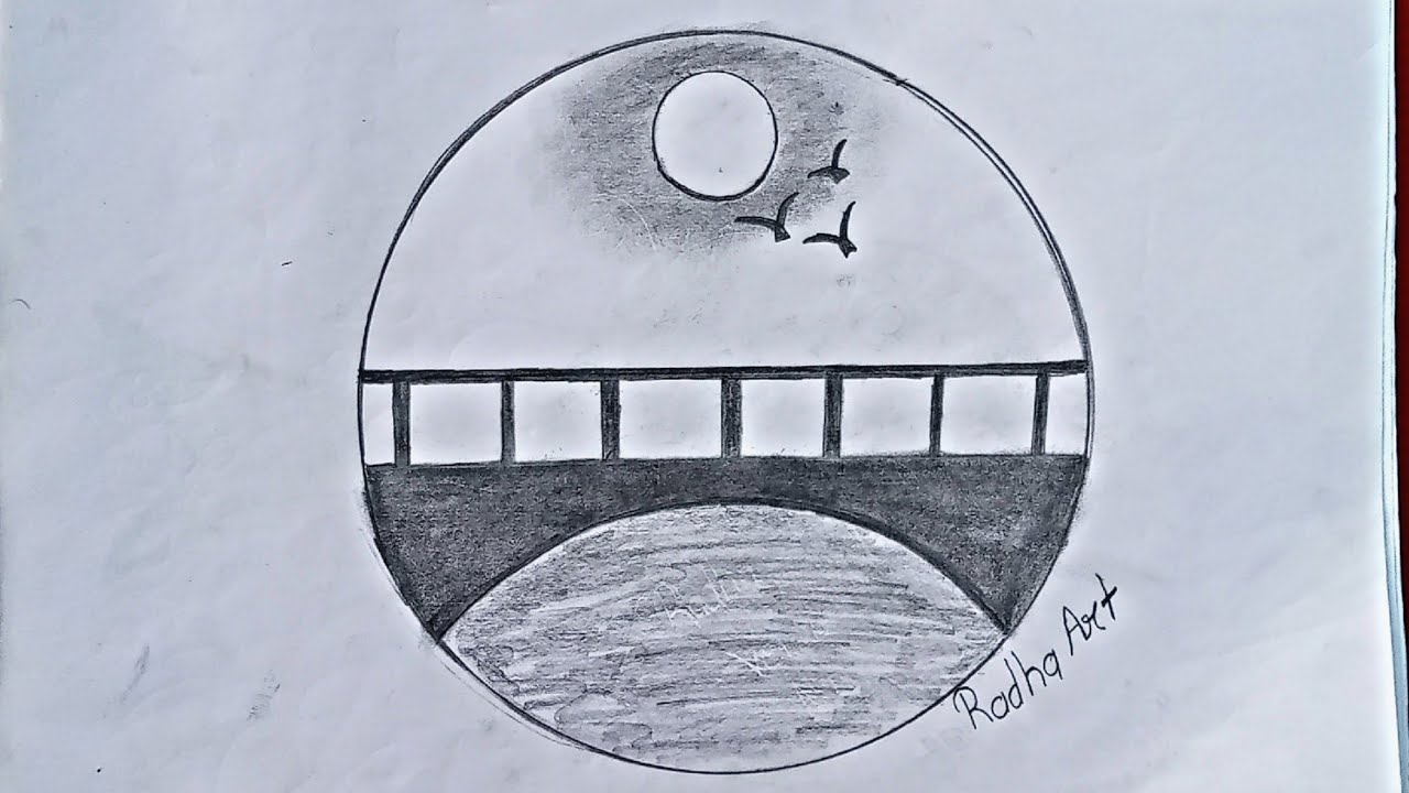 Easy circle scannery drawing#सुंदर चित्र बनाना सीखे/how to draw circle scannery drawing step by step