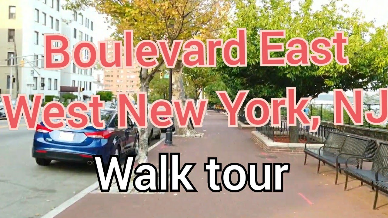 Walking on Boulevard East in West New York, New Jersey, USA