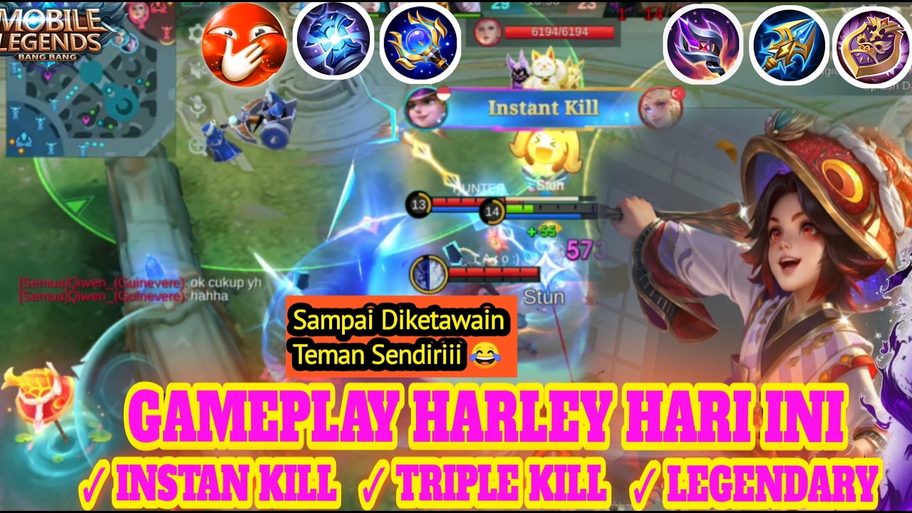 BUILD HARLEY JUNGLER TERBARU 20216|| 17 KILL 9 ASSIST NOT BAD YGY||AUTO WIN 100% #harley #m7mlbb