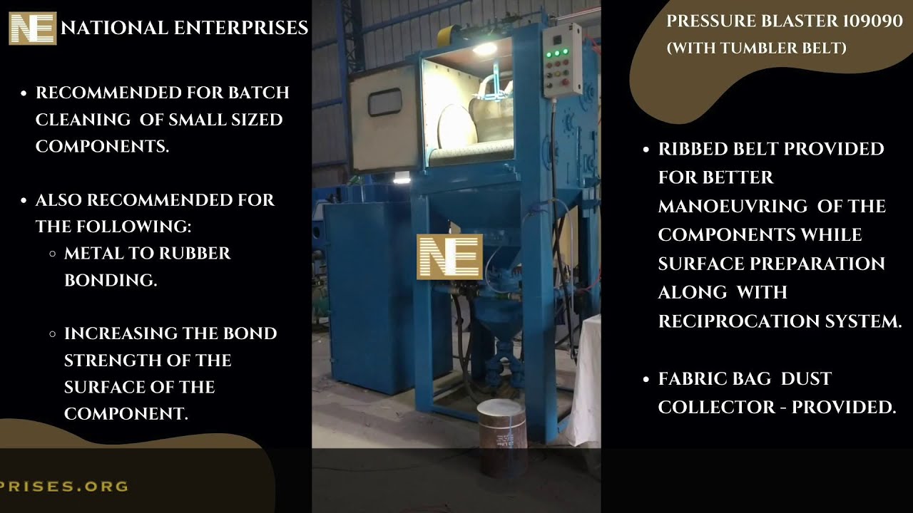 PB 109090 CABINET TYPE PRESSURE BLASTER  (WITH RIBBED BELT TUMBLER) - National Enterprises