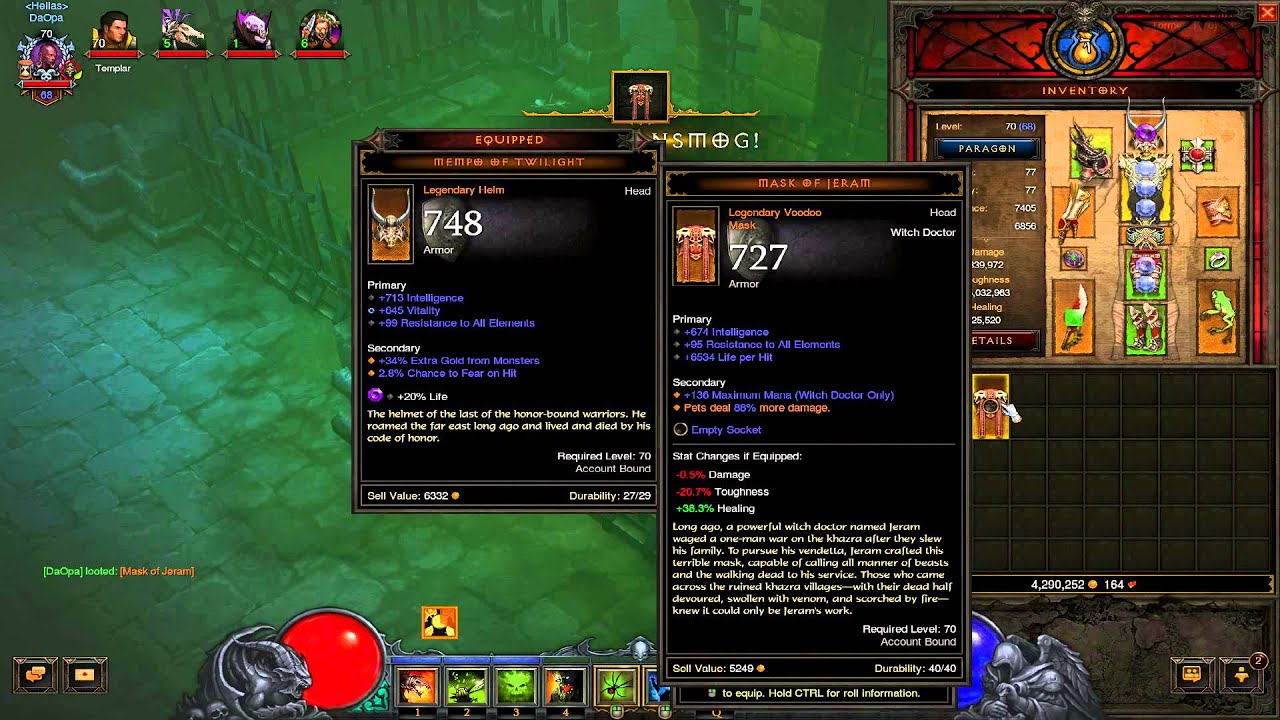 Legendary Voodoo Mask: Mask of Jeram | D3 2.1 Seasons Hardcore