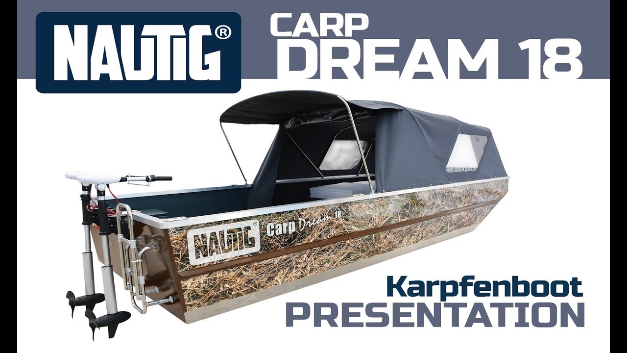 NAUTIG CarpDream® 18 - Aluminium karpfenboot / professional all-weld cabin carp fishing boat.