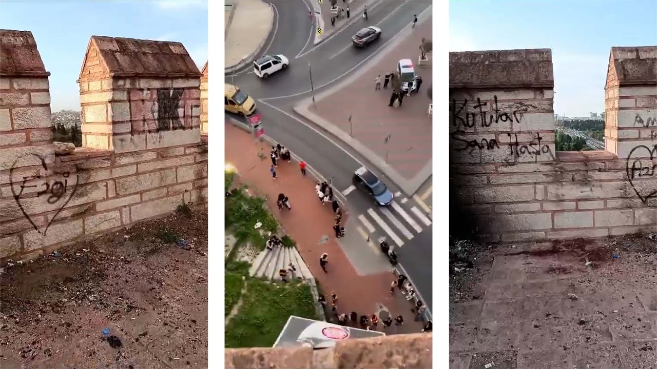 Tiktok'&ccedil;ular Etkileşim İ&ccedil;in Surlar'da Video &Ccedil;ektiler ! İkbal Uzuner & Semih &Ccedil;elik