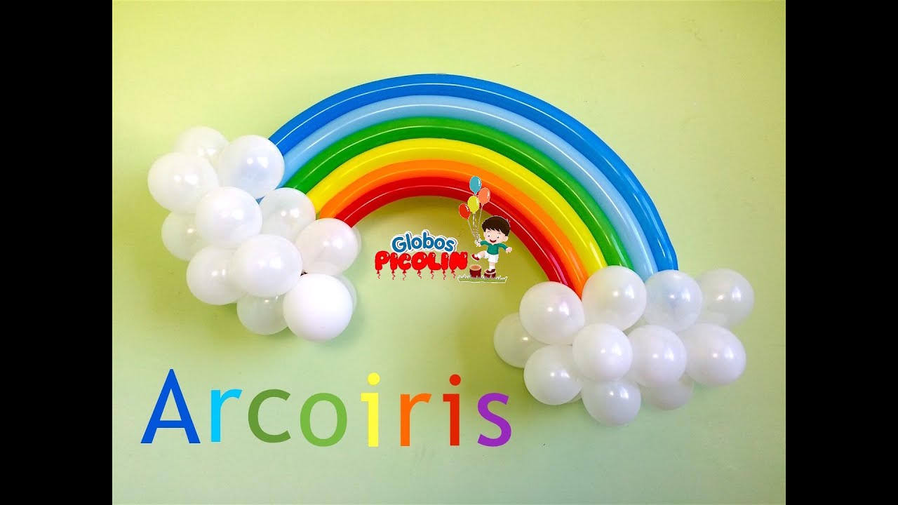 Como hacer un arcoiris con globos  para decoraciones My little pony # 21