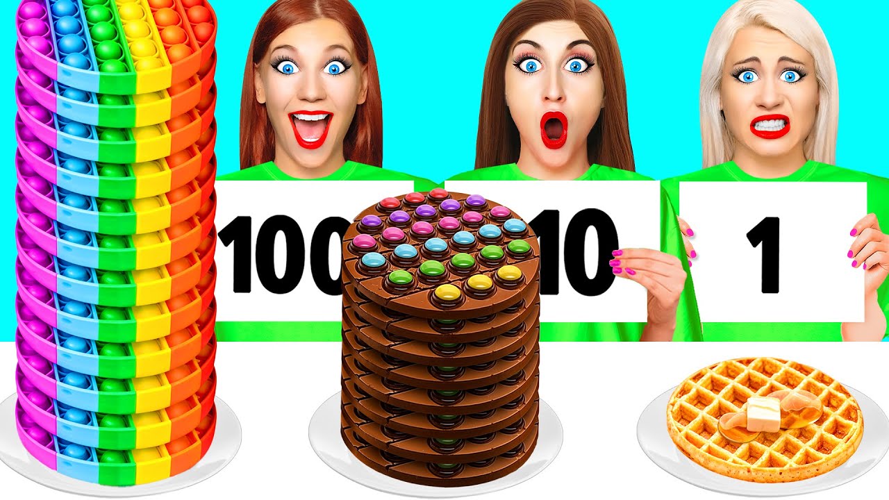 100 Слоев Еды Челлендж | Крутые Трюки с Едой с Multi DO Food Challenge